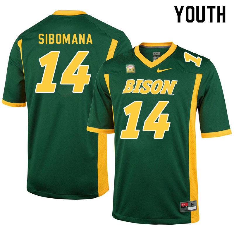 Youth #14 Enock Sibomana North Dakota State Bison College Football Jerseys Sale-Green - Click Image to Close